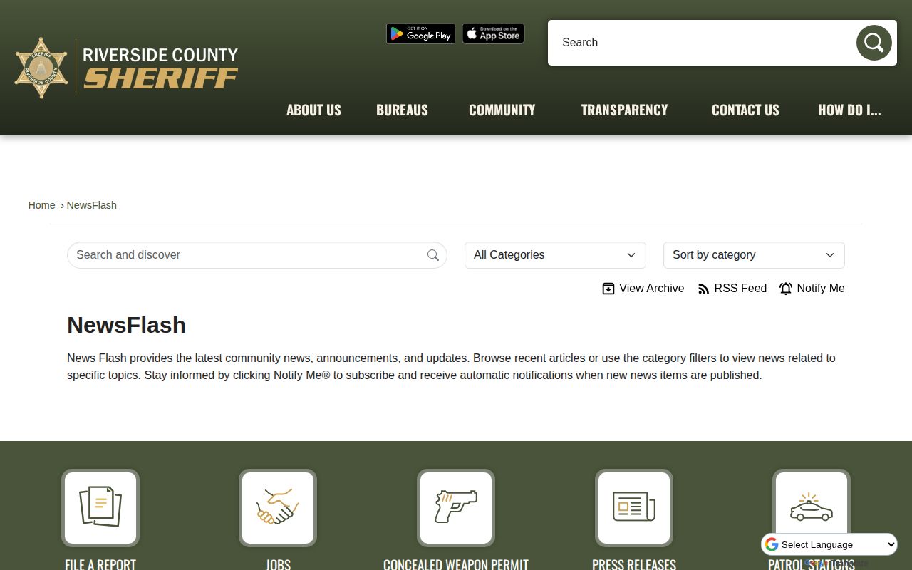 Riverside County Sheriff arrest news and press-release archive